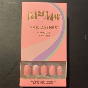 Red Aspen Pink Nail Dashes Press-On Nails